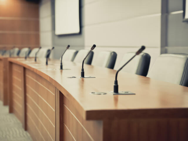 Microphones and chairs