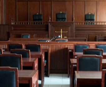 Courtroom with chairs
