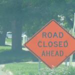 Road closed sign