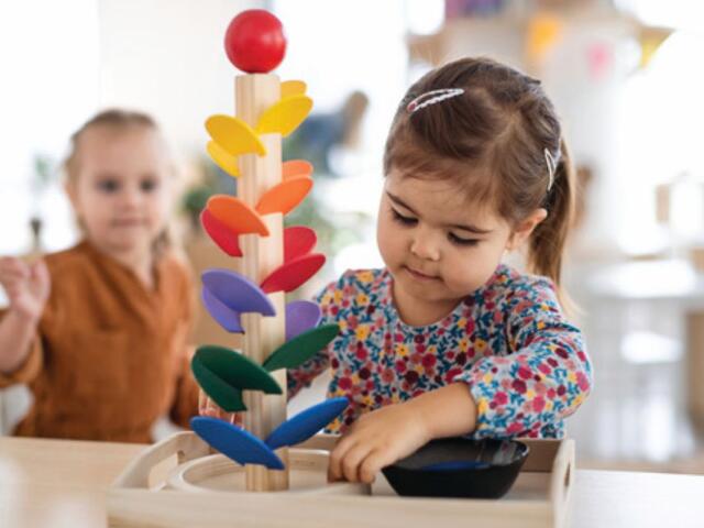 Child playing with educational toy