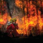 Firefighters battling flames