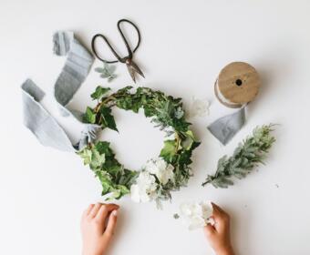 holiday wreath DIY how to make a wreath Christmas wreath crafting evergreen wreath instructions holiday décor ideas DIY holiday crafts homemade Christmas decorations wreath-making guide winter crafting projects Mitchell holiday decor