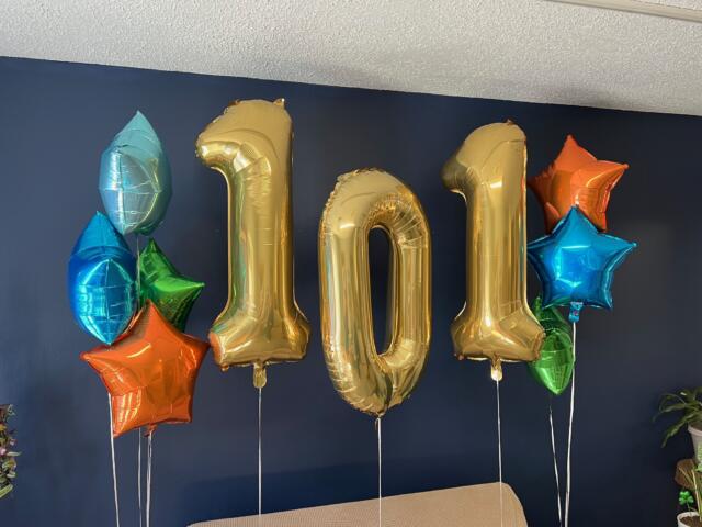 101 Balloons inside the Big Friend Little Friend building