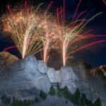 Fireworks over mount Rushmore