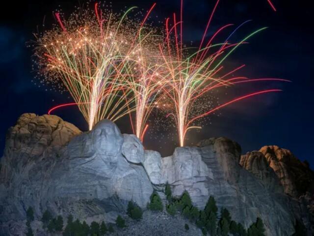 Fireworks over mount Rushmore