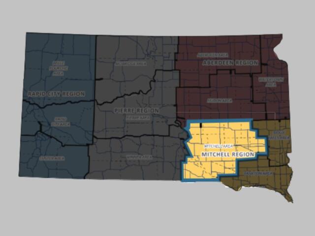 SDDOT Map of the Mitchell Region