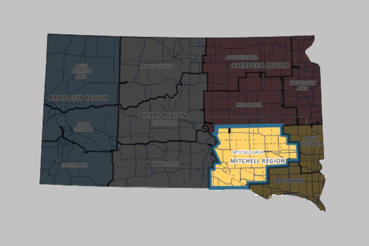 SDDOT Map of the Mitchell Region