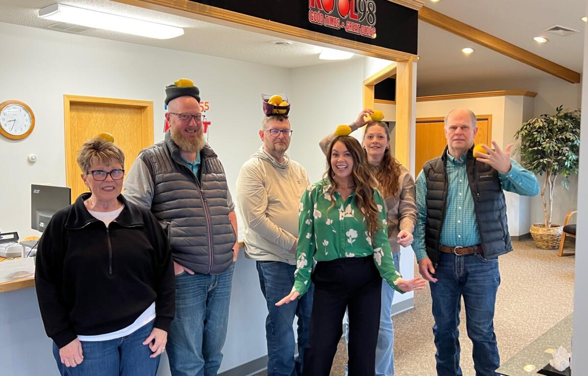 Members of the Mitchell Radio Group attempt the Lemon Head Challenge.
