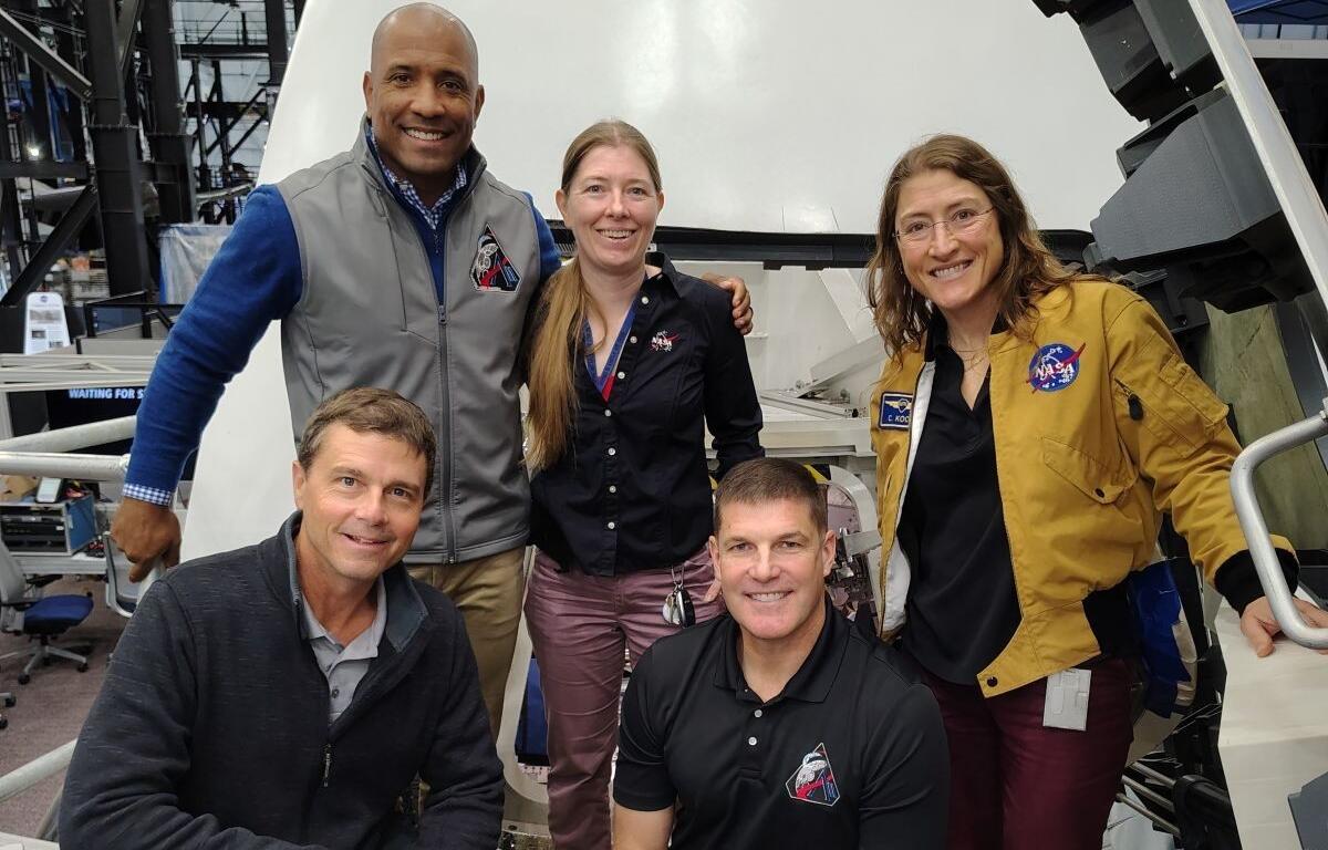 Katrina Willougby with the Artemis II Crew