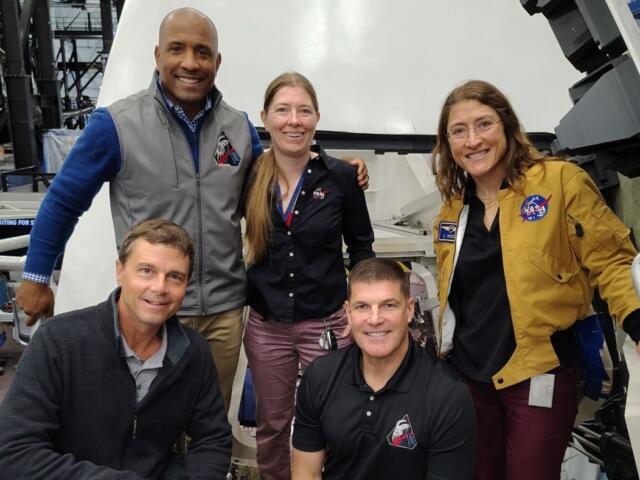 Katrina Willougby with the Artemis II Crew