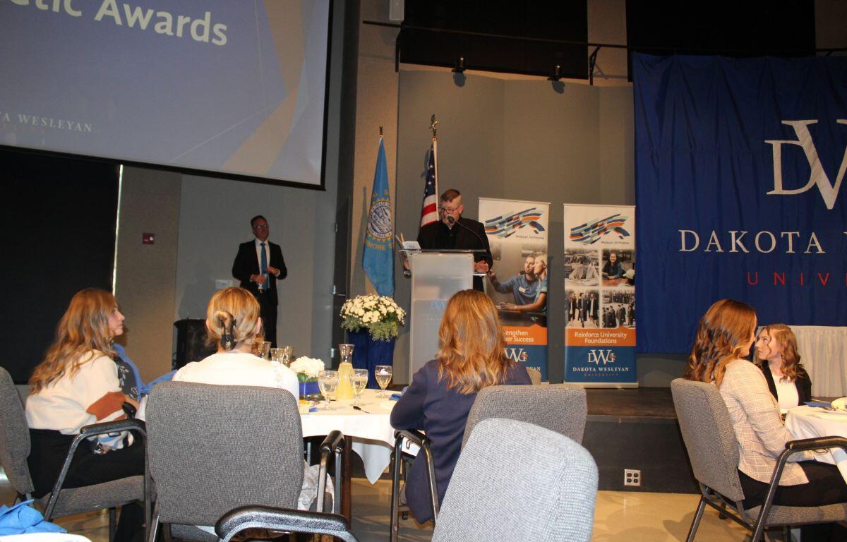 KMIT's Mike Kelly presenting awards