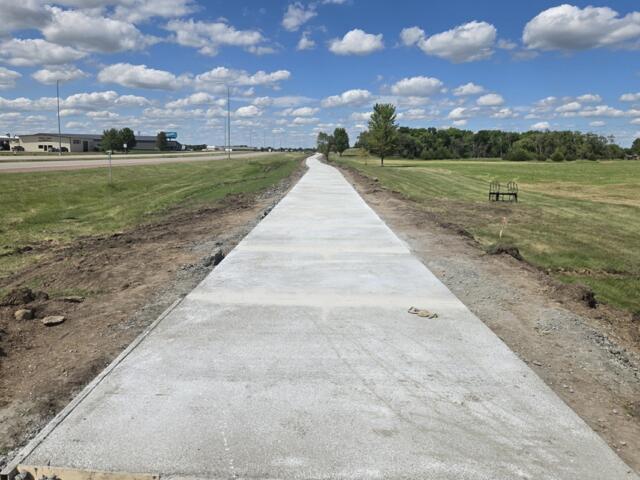 Crews were pouring concrete for the new Bypass Trail in Mitchell on Wednesday afternoon, June 24th.
