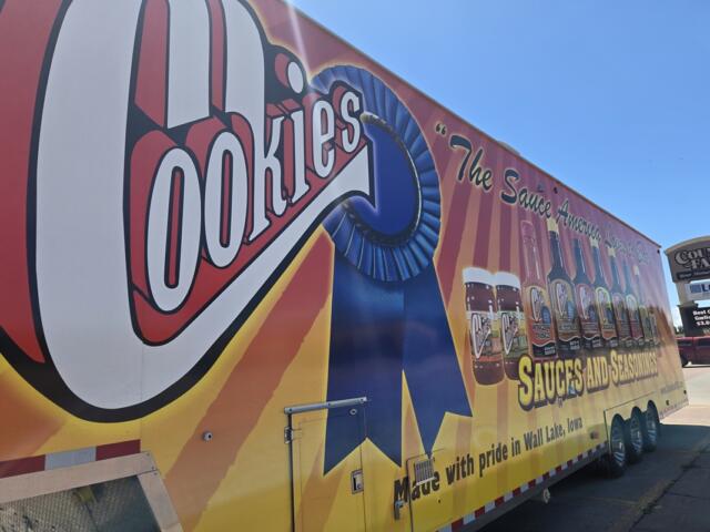 Cookies is set up in the County Fair grocery store parking lot on W. Havens Ave.