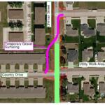Map of temporary gravel path around construction project at Ohlman and Country Drive