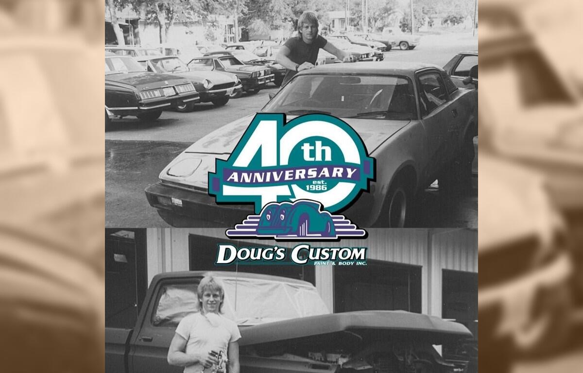 40th Anniversary Open House logo for Doug's Custom Paint and Body