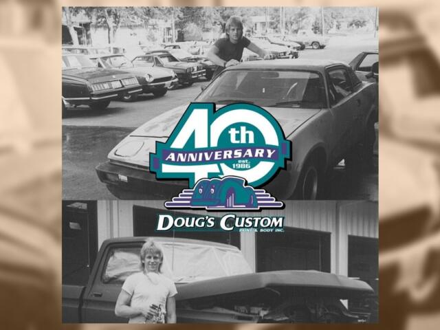 40th Anniversary Open House logo for Doug's Custom Paint and Body