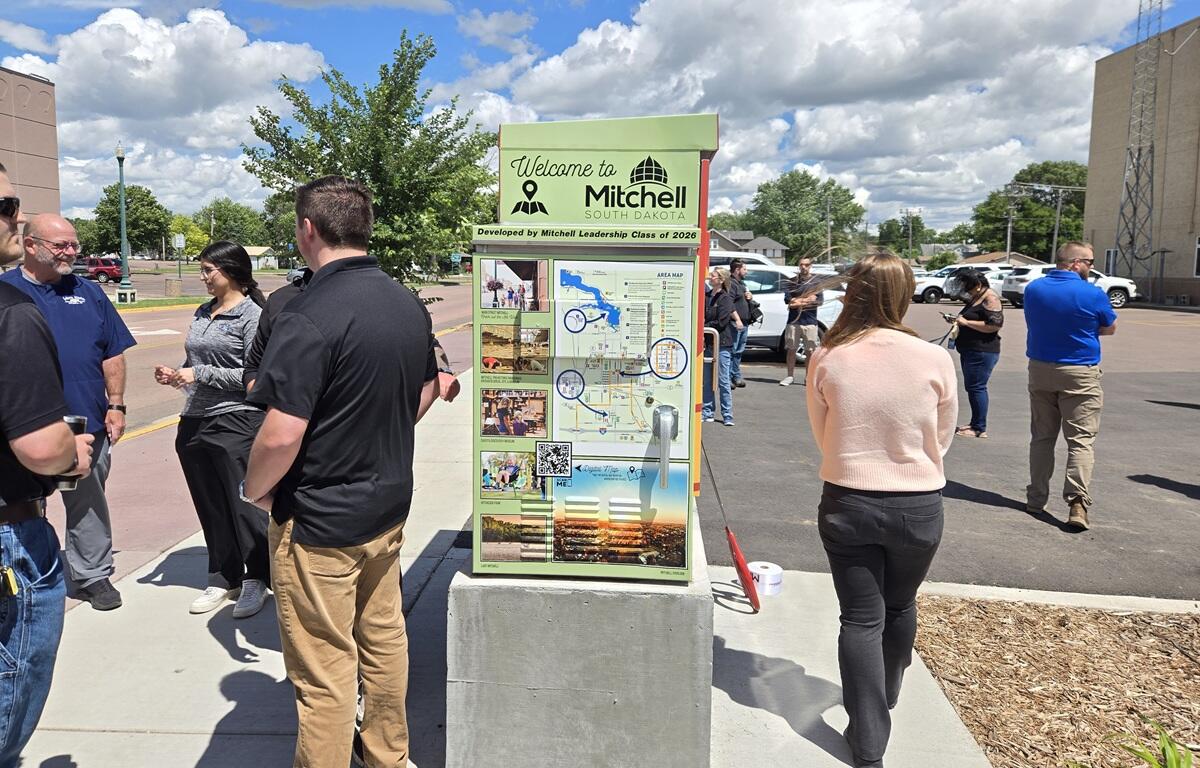 Downtown map on traffic box