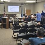 Mitchell City Council meets in its chambers at City Hall.