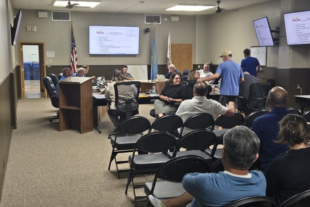 Mitchell City Council meets in its chambers at City Hall.