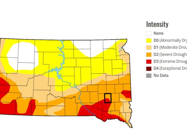 Davison County and the surrounding areas are being hammered by a mix of severe and extreme drought