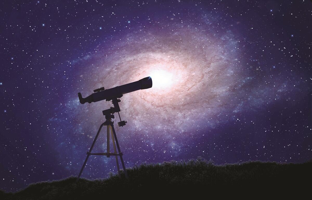 Telescope and night stars
