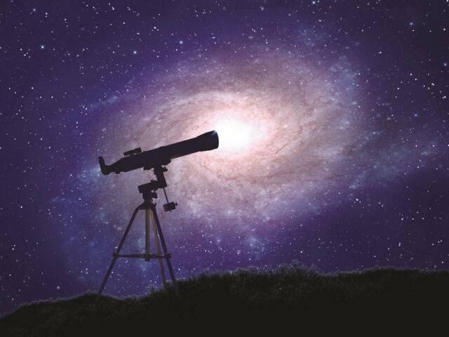 Telescope and night stars