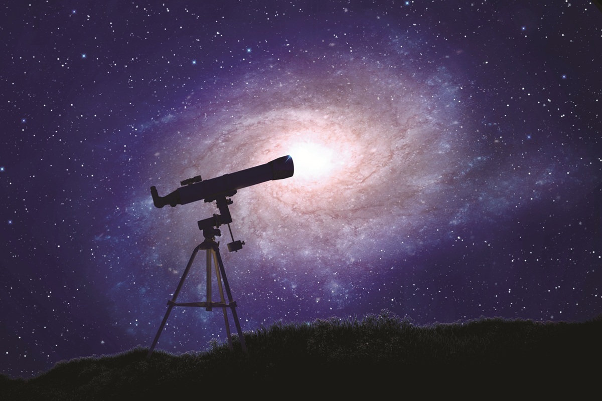 Telescope and night stars