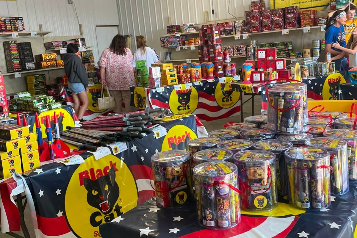 Bouza Fireworks with Black Cat shells galore on display