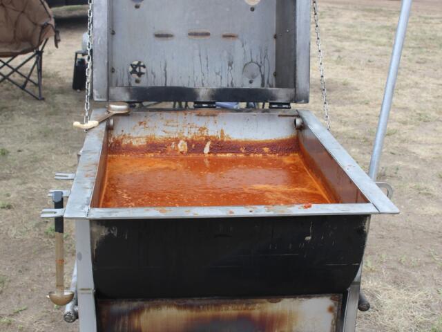 Chili simmering, ready to eat before Sunday's cook-off.