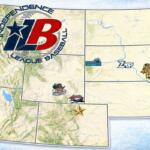 Independence League Baseball map, already showing the Bison Baseball Club in Mitchell