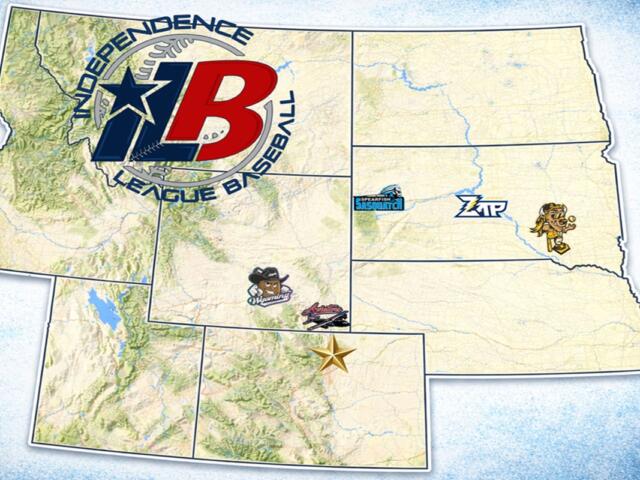 Independence League Baseball map, already showing the Bison Baseball Club in Mitchell
