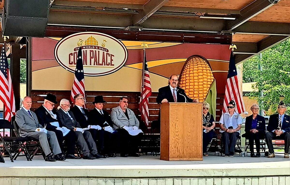 Reading of the Declaration of Independence by lawyer James D. Taylor, a local Mason.
