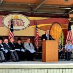 Reading of the Declaration of Independence by lawyer James D. Taylor, a local Mason.