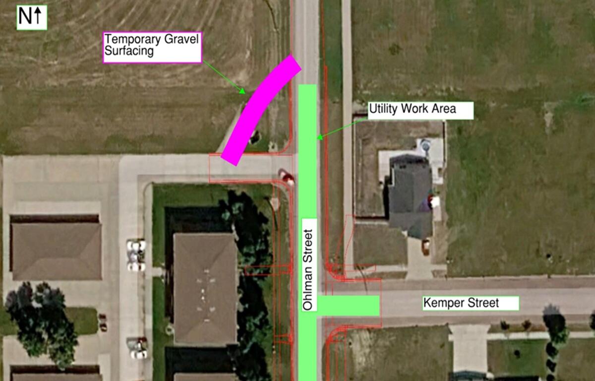 Intersection closed due to water main replacement in Mitchell starting July 7, 2026.