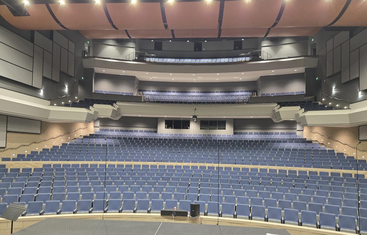 View of Performing Center seats from the stage.