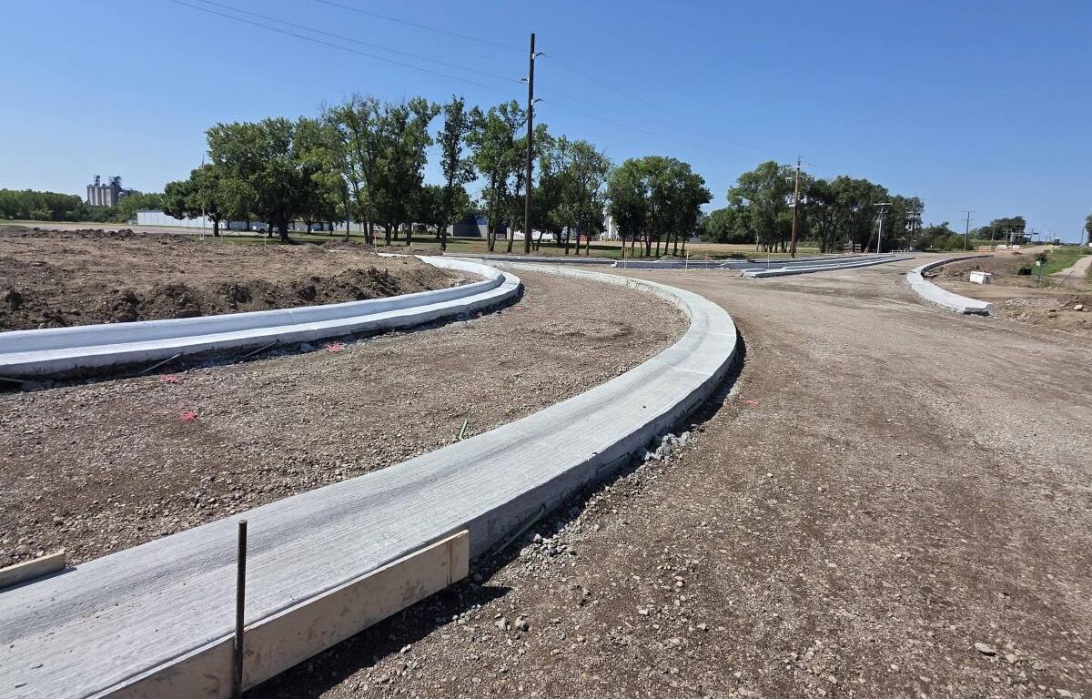 Concrete poured on roundabout project in Mitchell