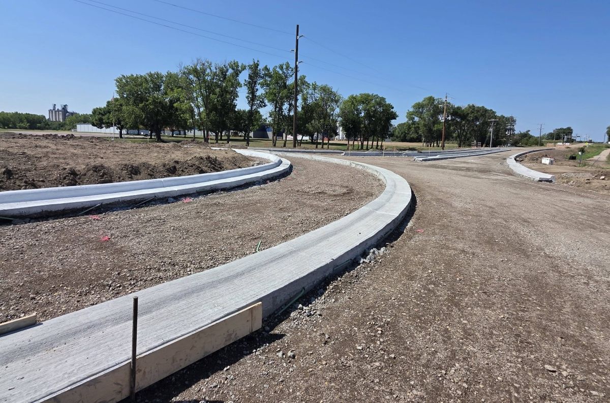Concrete poured on roundabout project in Mitchell