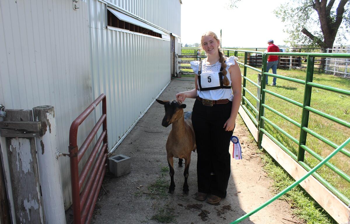 Carmindy Ferwerda and her goat