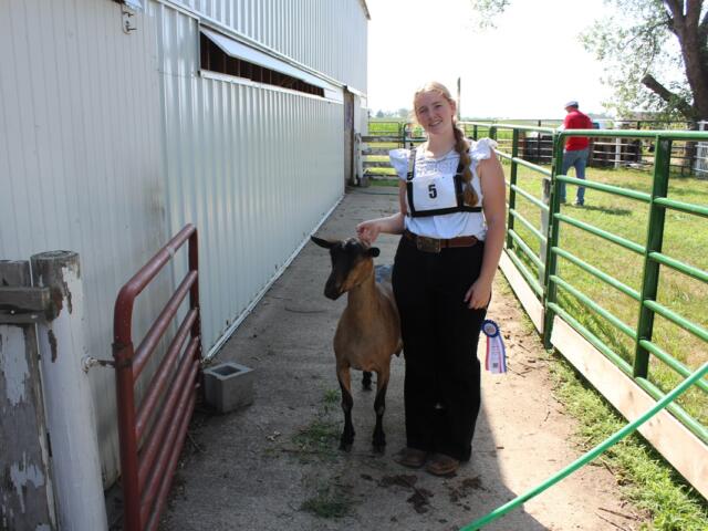 Carmindy Ferwerda and her goat