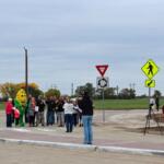 Mitchell’s first roundabout is open at West 23rd Avenue and North Ohlman Street. Police led the first drive around the intersection following an Oct. 30 ribbon cutting.