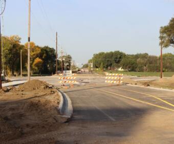 Construction of the new Mitchell roundabout