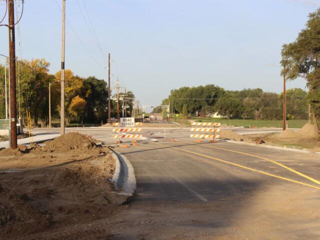 Construction of the new Mitchell roundabout